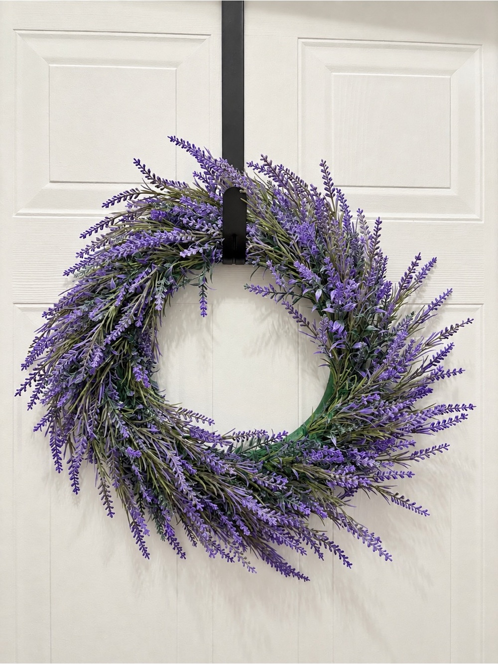 Faux Lavender Wreath Purple Floral Cottagecore Farmhouse Door Decor 21”